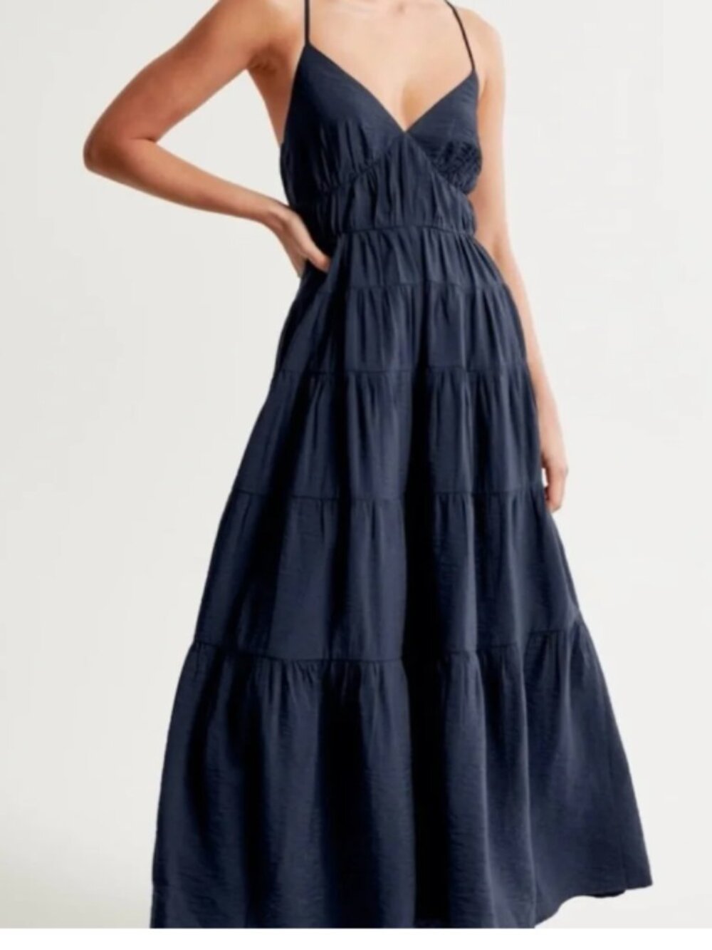 Abercrombie and Fitch - Navy Tiered Maxi Dress - Size XS